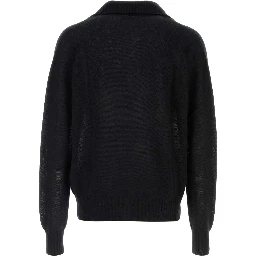 SEAMLESS CASHMERE SILK LS BUTTONLESS POLO
