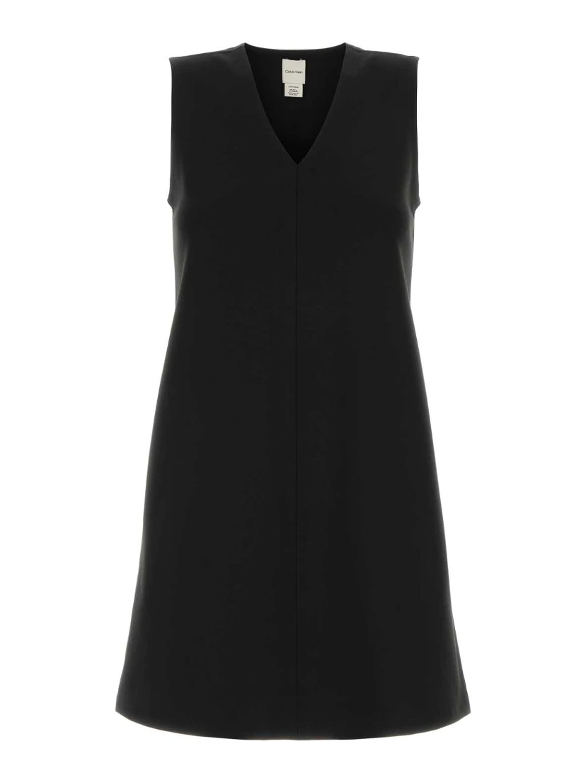 SL INTERLOCK V NECK MINI DRESS