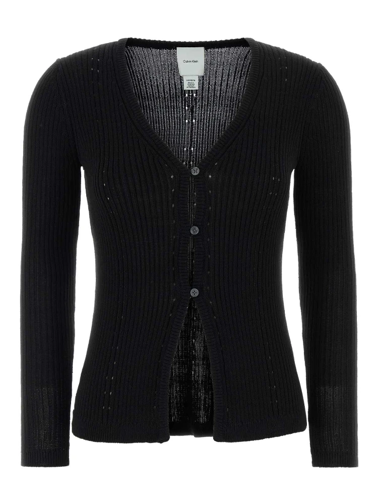 POINTELLE RIB CARDIGAN