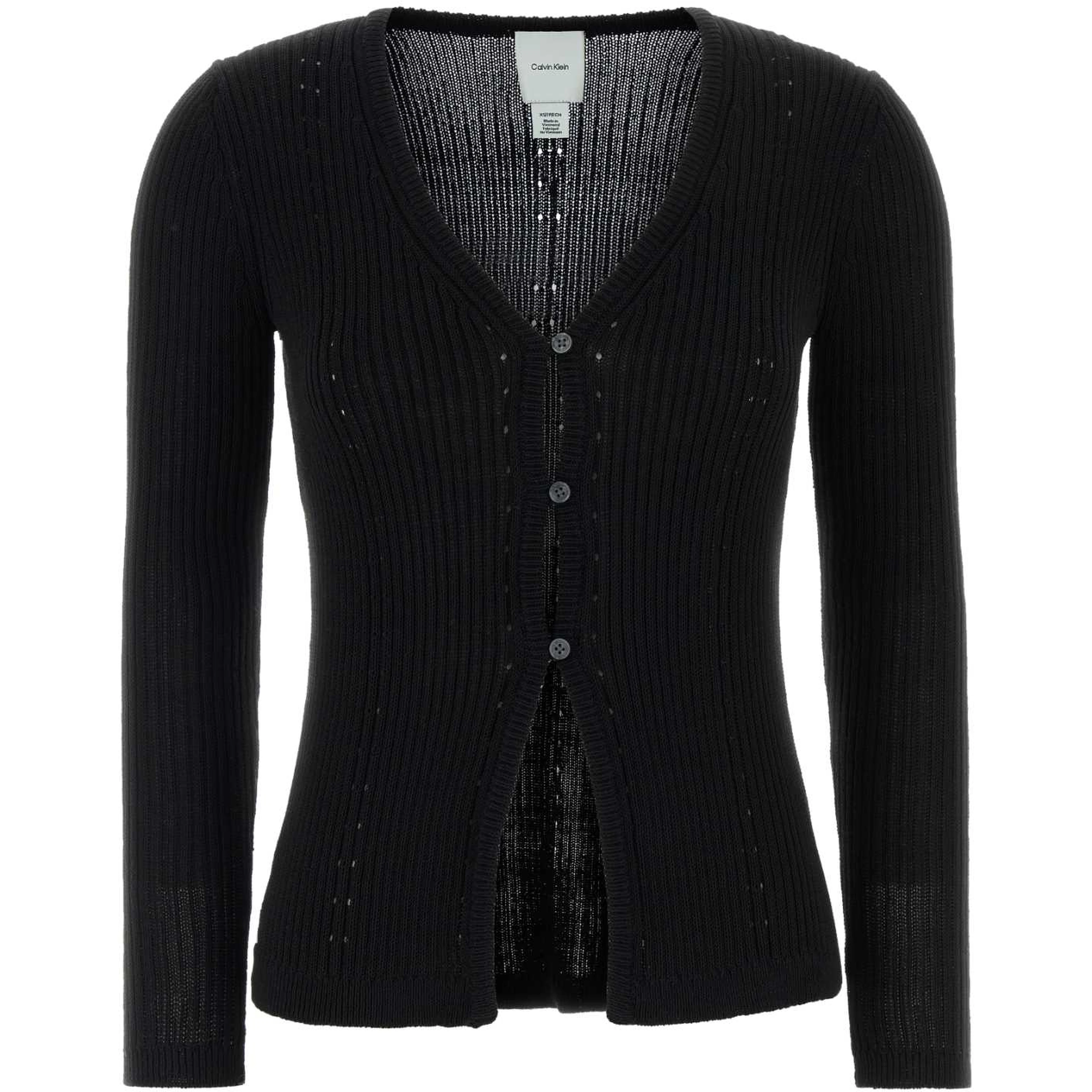 POINTELLE RIB CARDIGAN