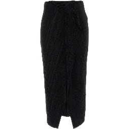 PLISSE BIAS SEAM MIDI SKIRT