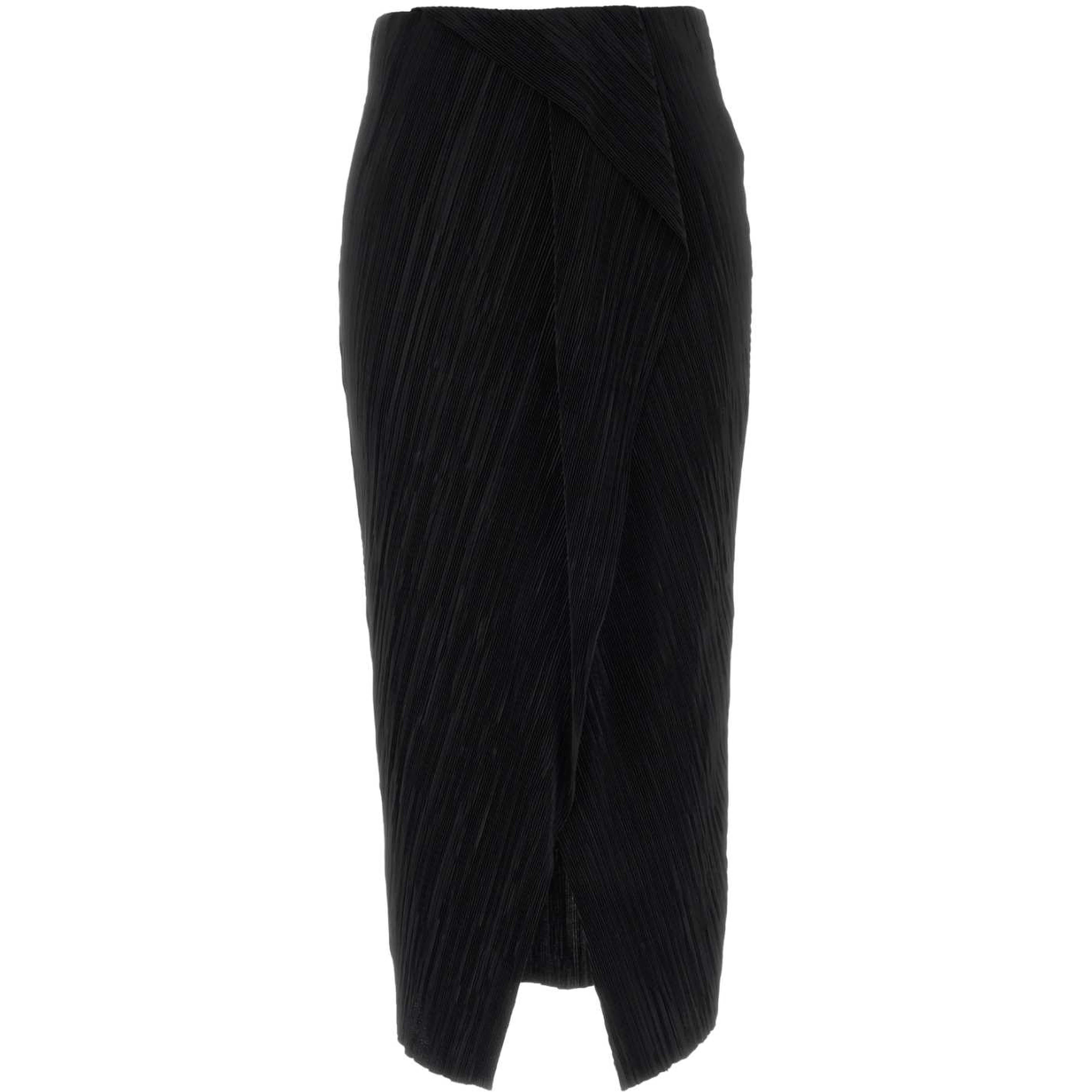 PLISSE BIAS SEAM MIDI SKIRT
