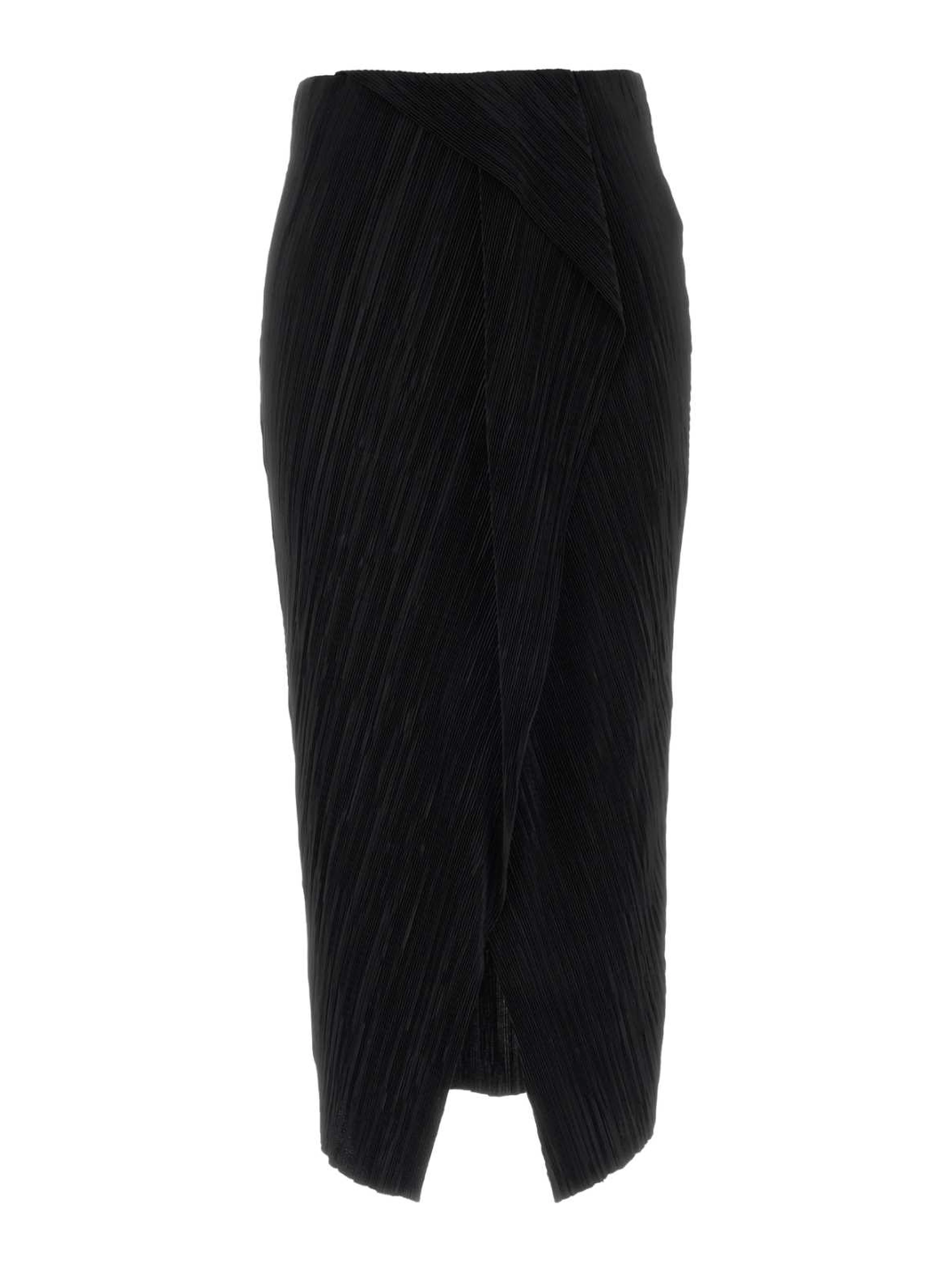 PLISSE BIAS SEAM MIDI SKIRT