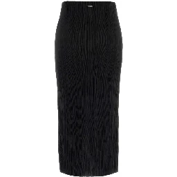 PLISSE BIAS SEAM MIDI SKIRT
