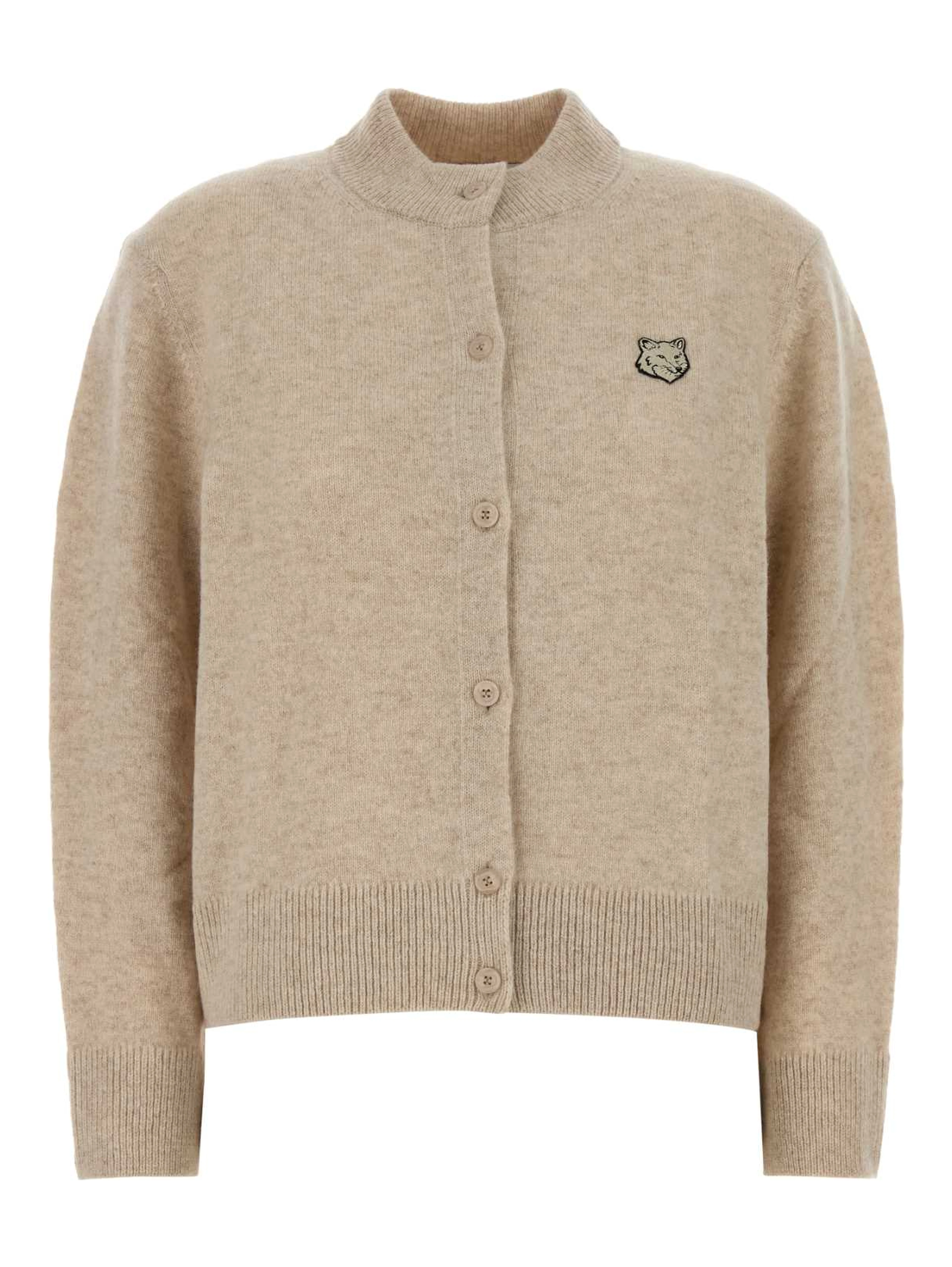 FOX HEAD LAMBSWOOL HIGH NECK CARDIGAN
