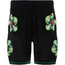 GLITCH ORCHID EMBROIDERED CROCHET SHORT