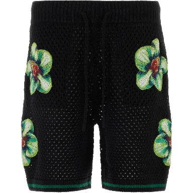 GLITCH ORCHID EMBROIDERED CROCHET SHORT
