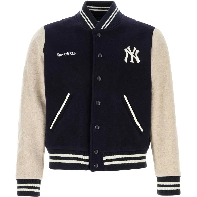 YANKEES CURVE WOOL VARSITY JACKET