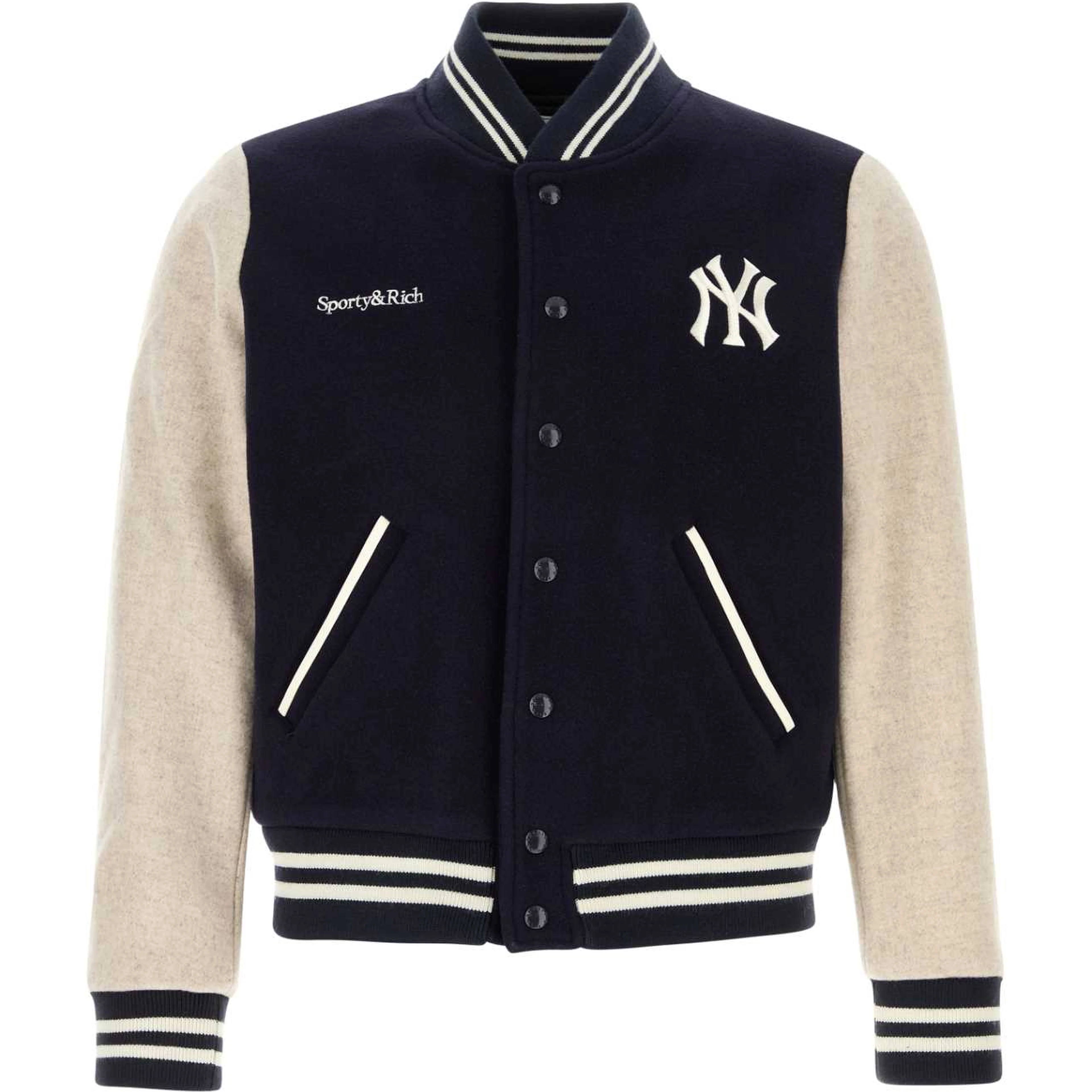 YANKEES CURVE WOOL VARSITY JACKET