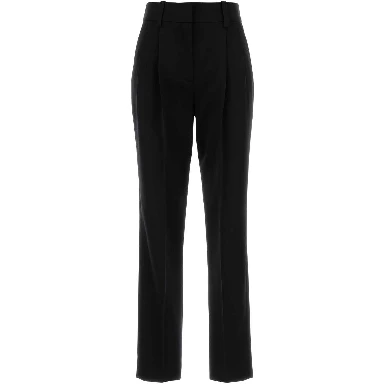 SATIN WOOL TAILORED PANTS