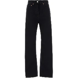 STRAIGHT FIT BLACK DENIM PANTS