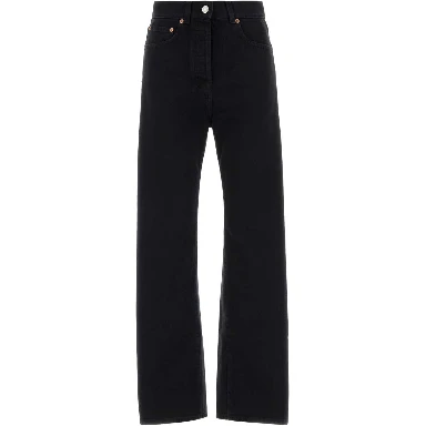 STRAIGHT FIT BLACK DENIM PANTS