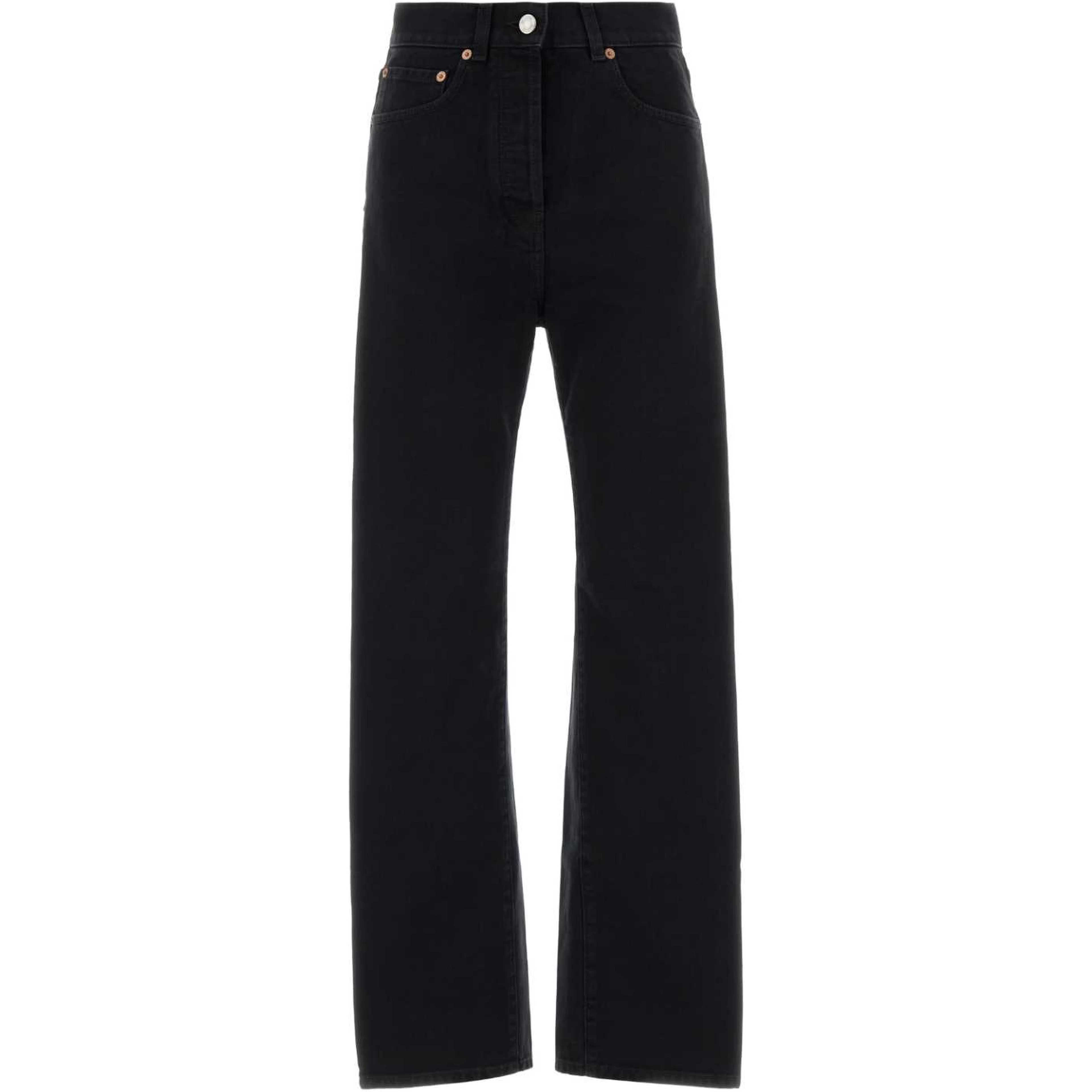 STRAIGHT FIT BLACK DENIM PANTS