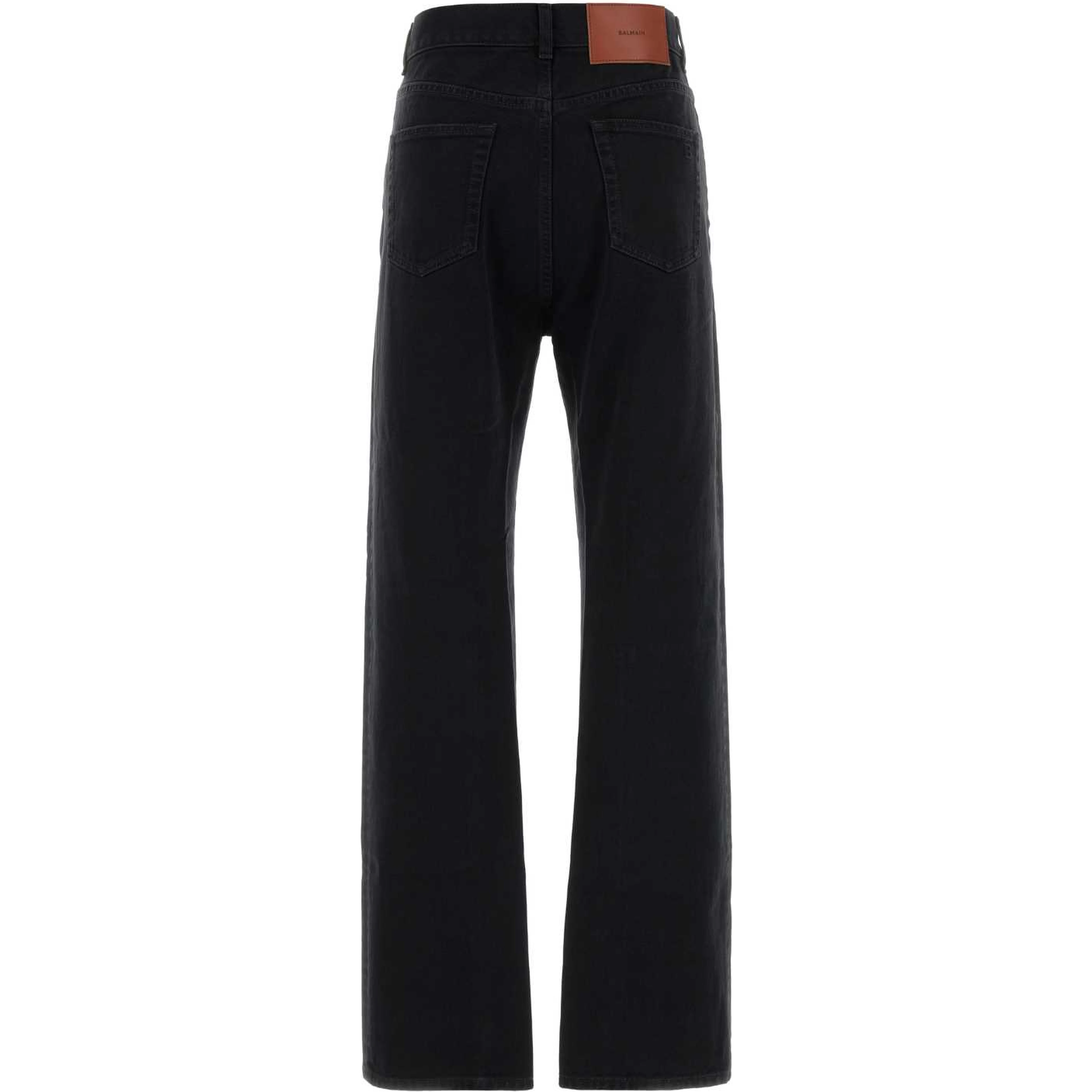 STRAIGHT FIT BLACK DENIM PANTS