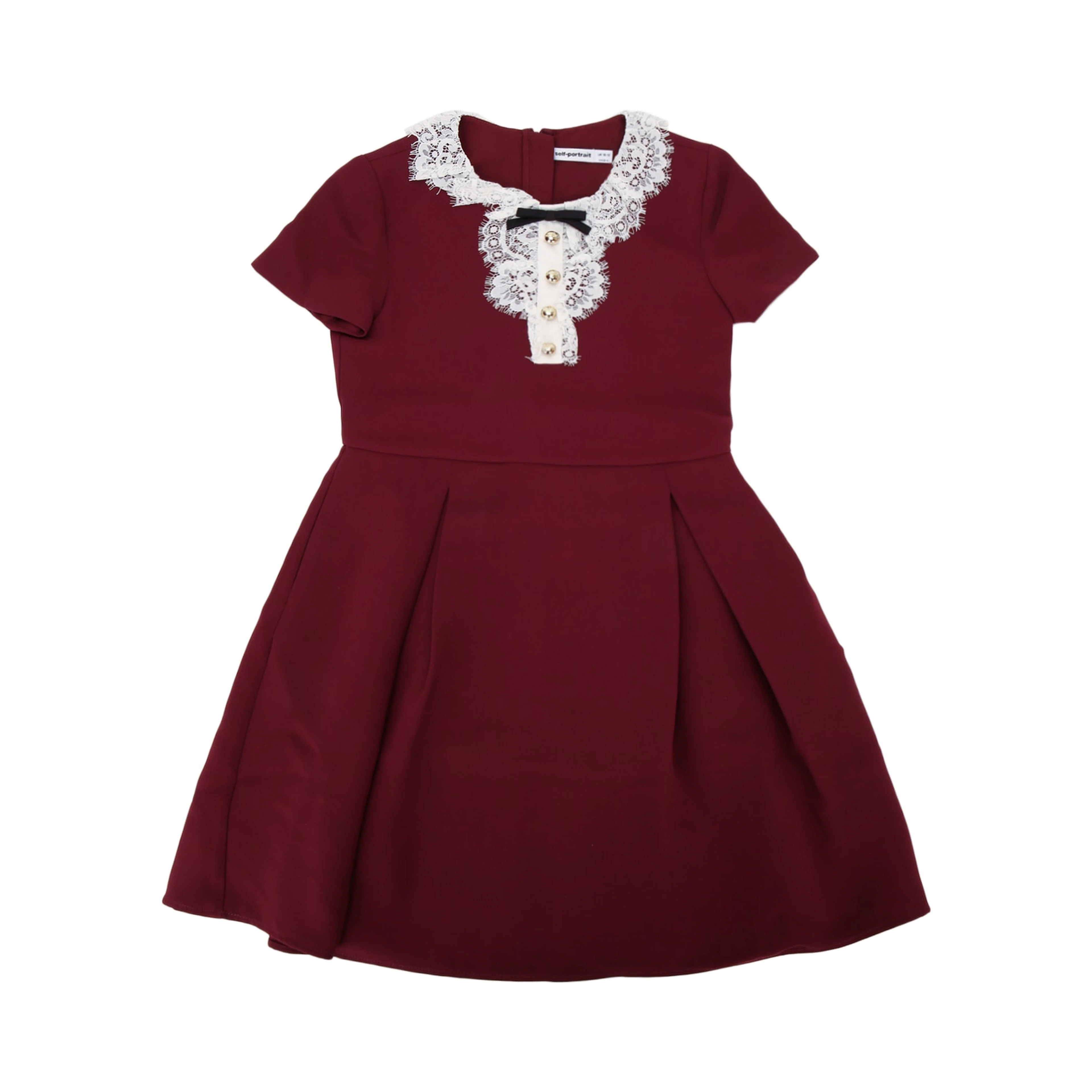 BURGUNDY LACE BIB DRESS