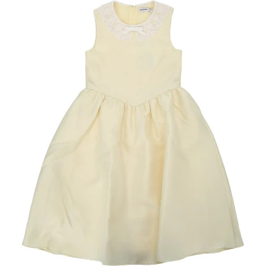 YELLOW TAFFETA LACE DRESS