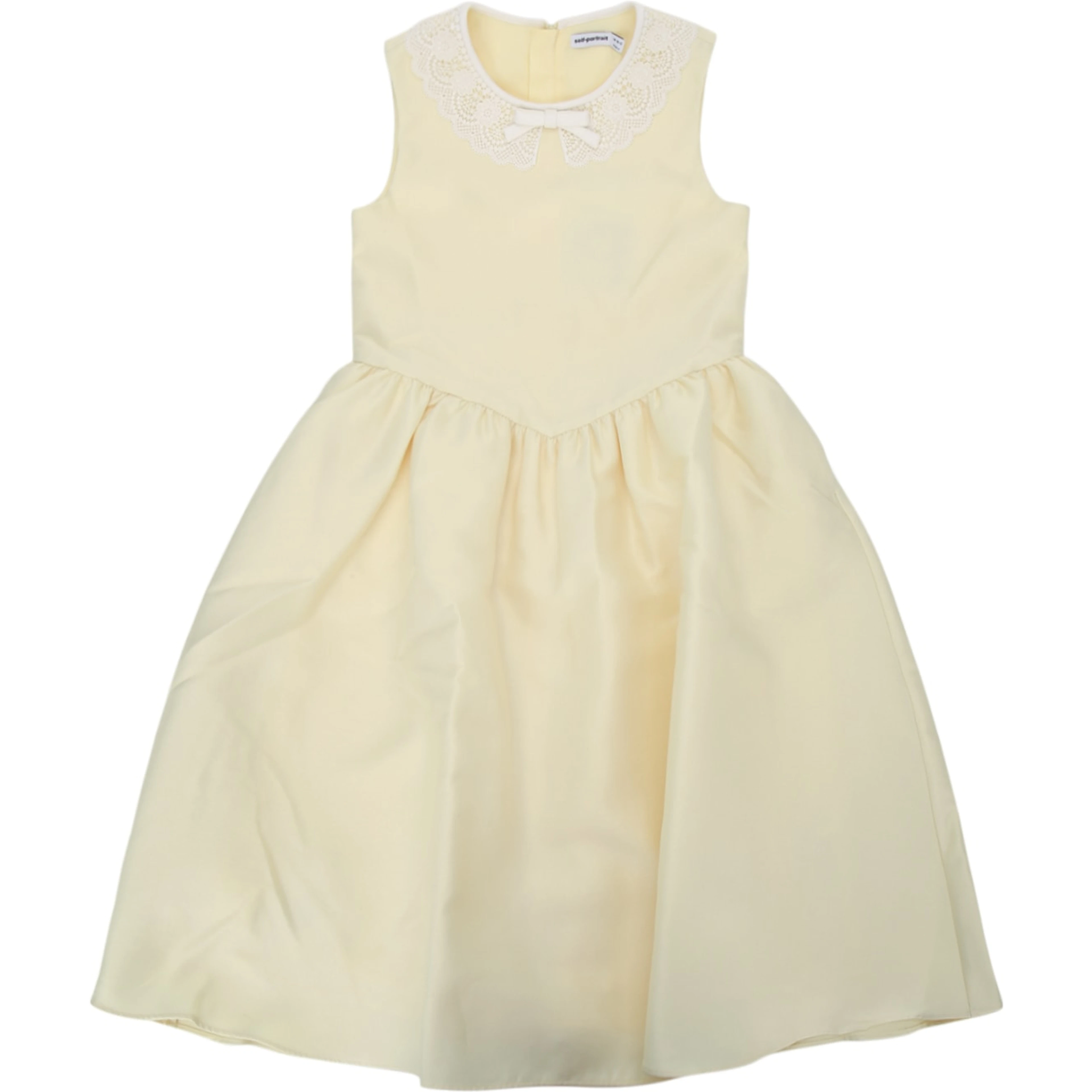 YELLOW TAFFETA LACE DRESS