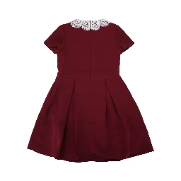 BURGUNDY LACE BIB DRESS