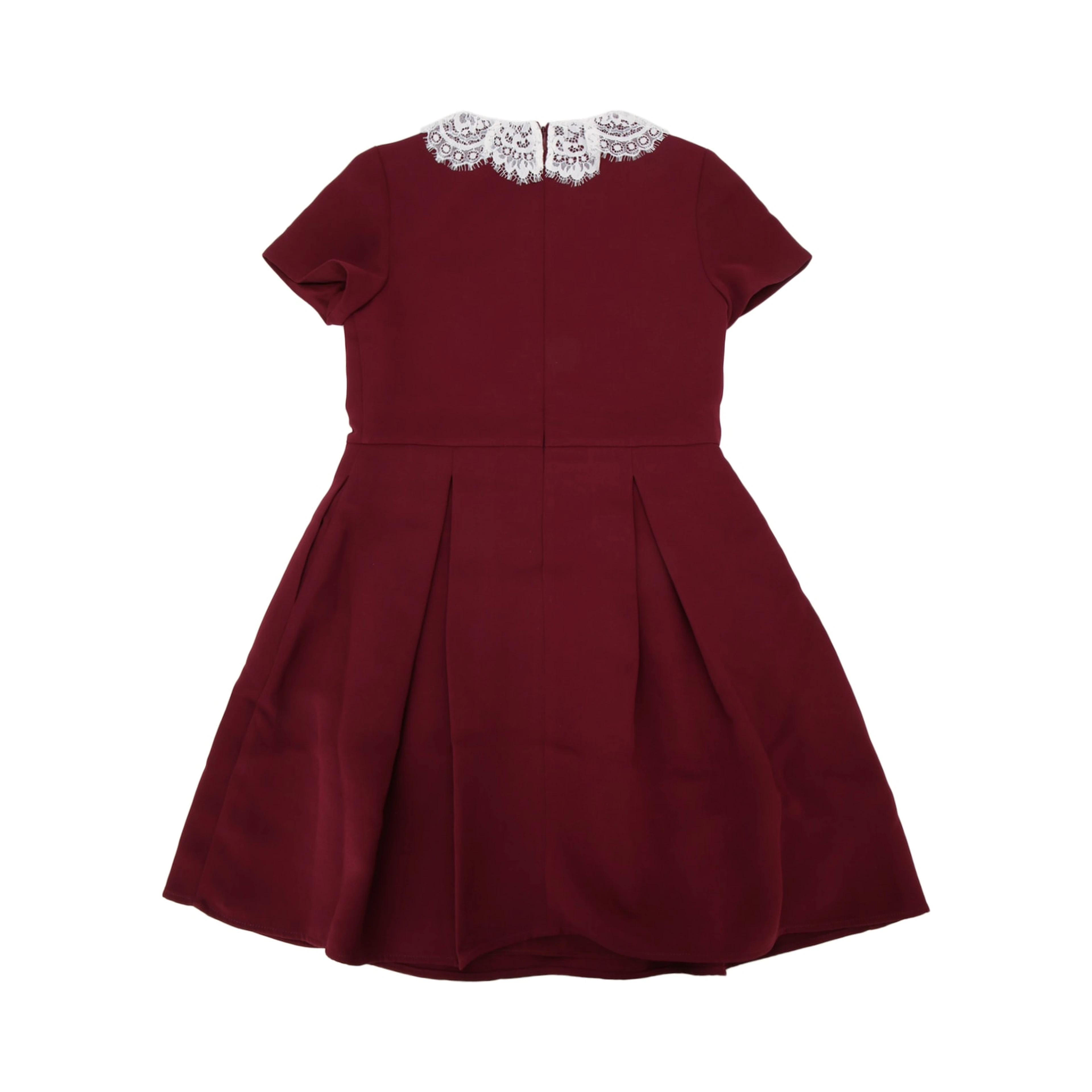 BURGUNDY LACE BIB DRESS