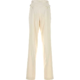 PURE SILK PEACHED GABARDINE DOUBLE PLEAT PANT