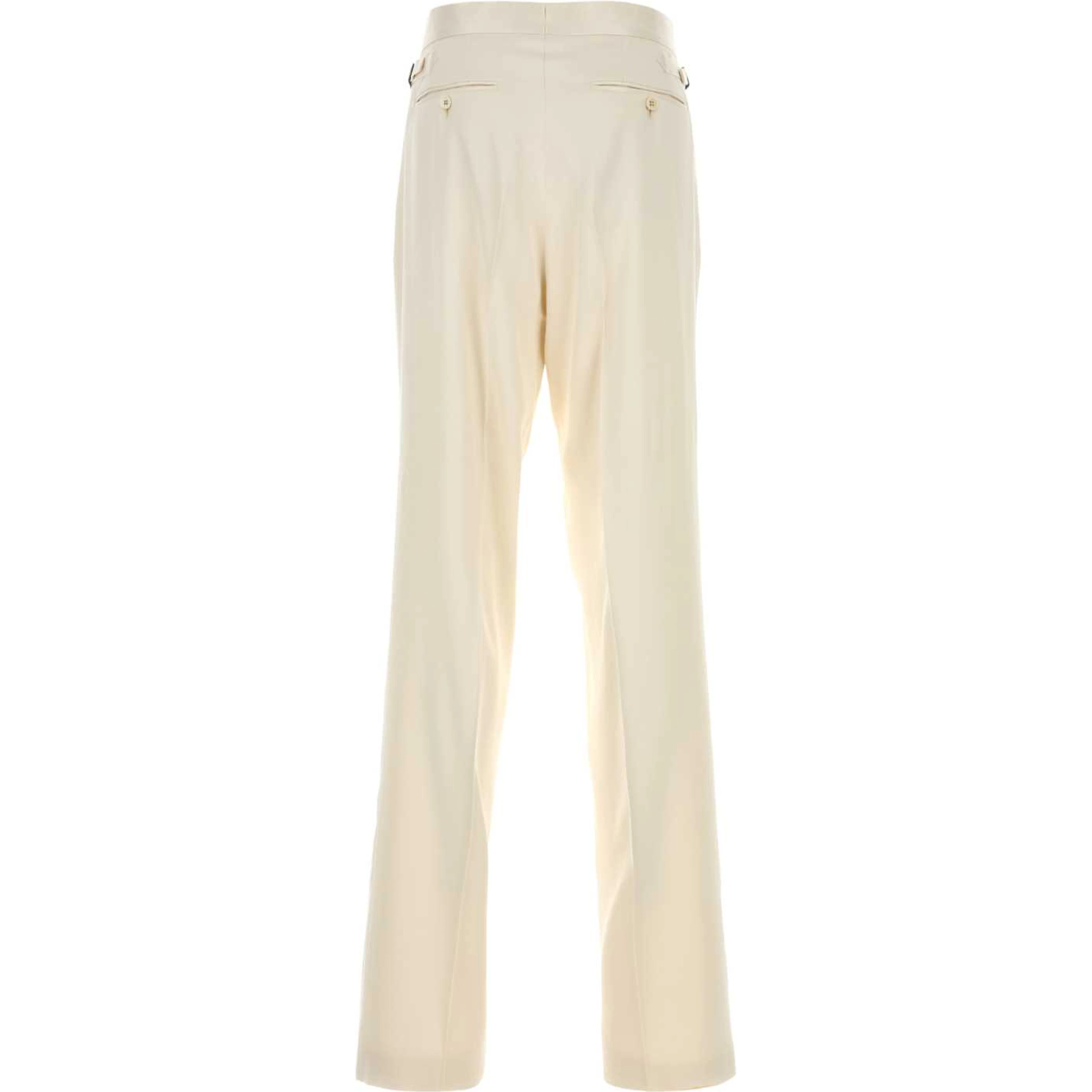 PURE SILK PEACHED GABARDINE DOUBLE PLEAT PANT