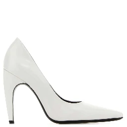 FAME PUMP IN WHITE BRUSHED LEATHER