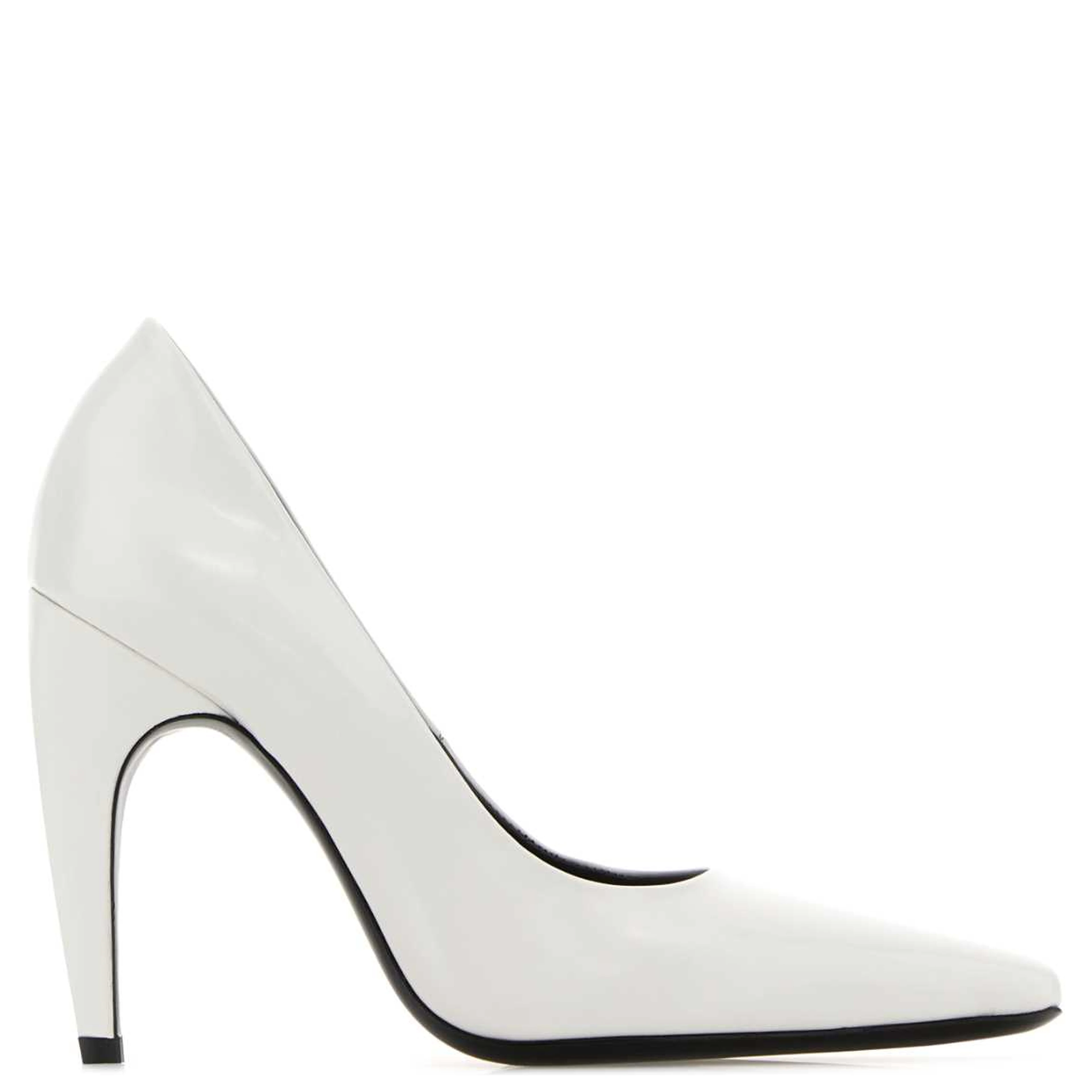 FAME PUMP IN WHITE BRUSHED LEATHER