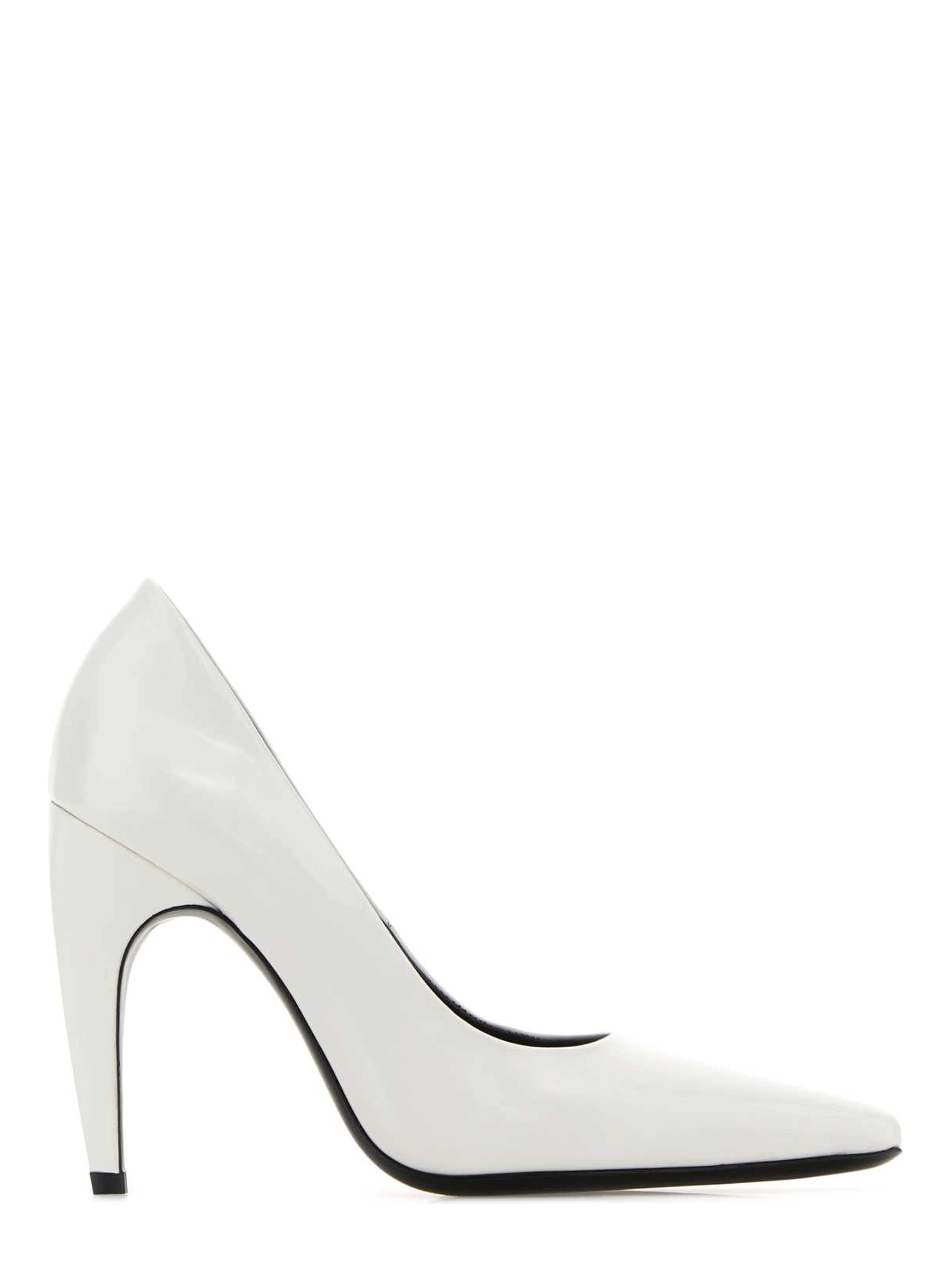 FAME PUMP IN WHITE BRUSHED LEATHER