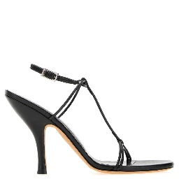 MIXER SANDAL IN BLACK CREASED LEATHER