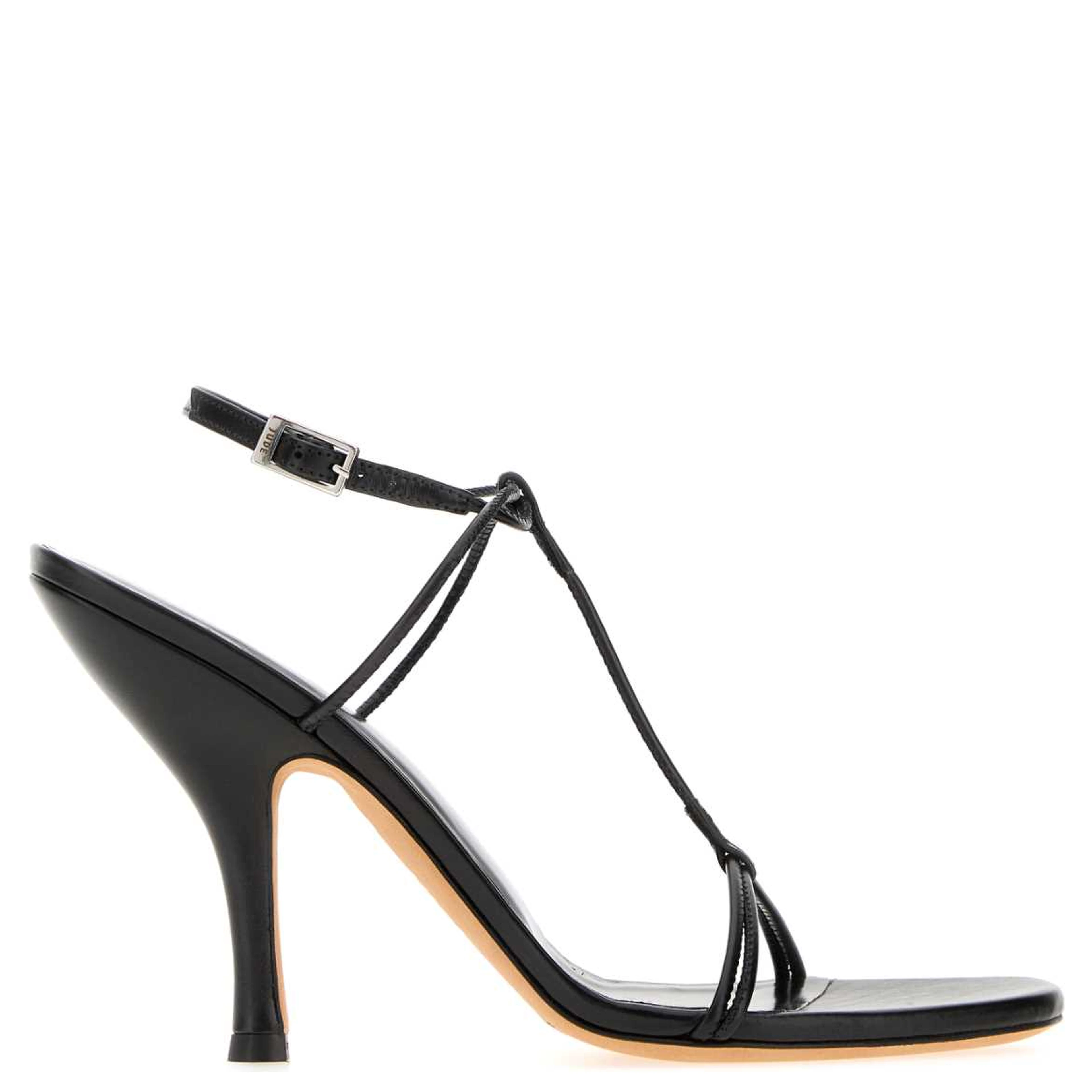 MIXER SANDAL IN BLACK CREASED LEATHER
