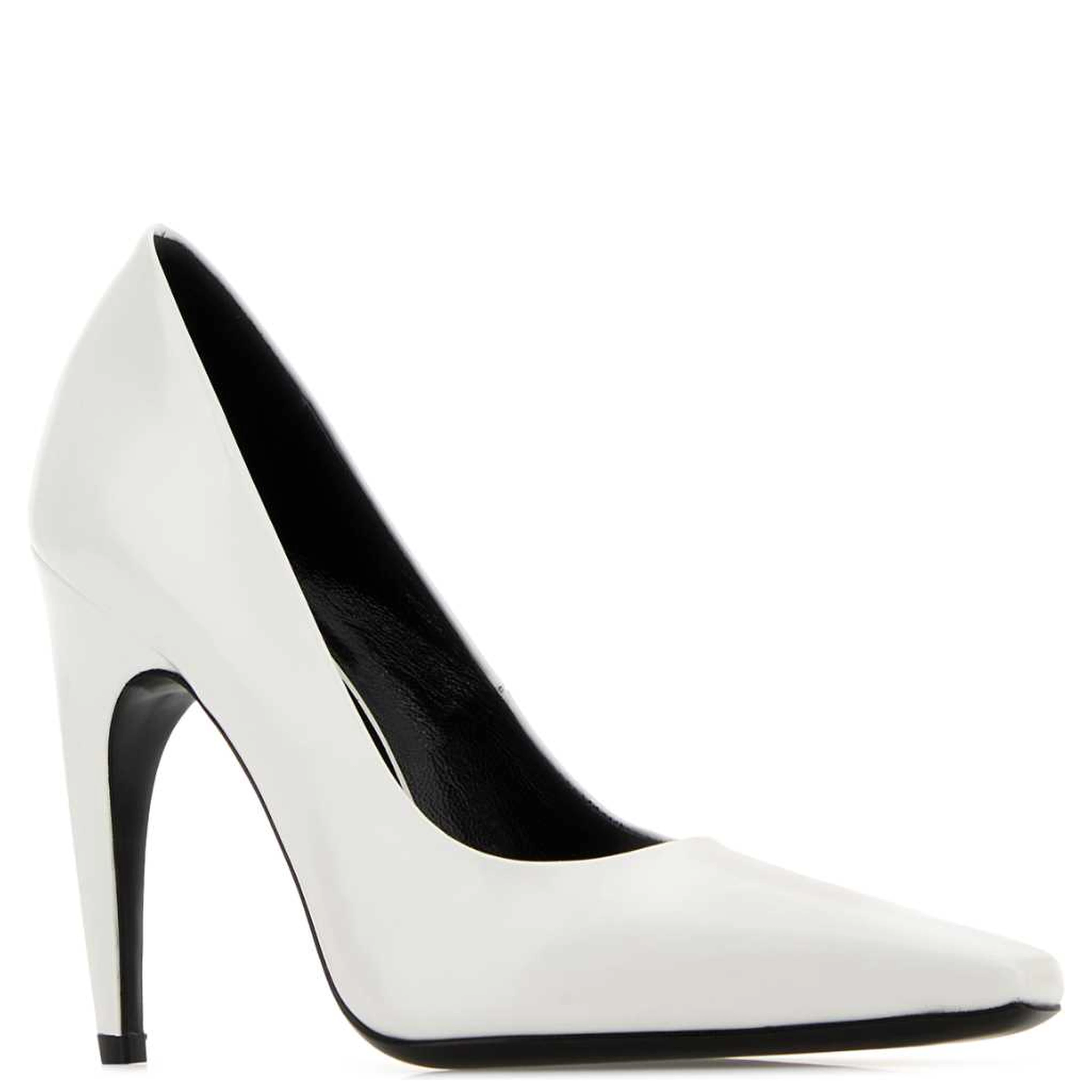 FAME PUMP IN WHITE BRUSHED LEATHER