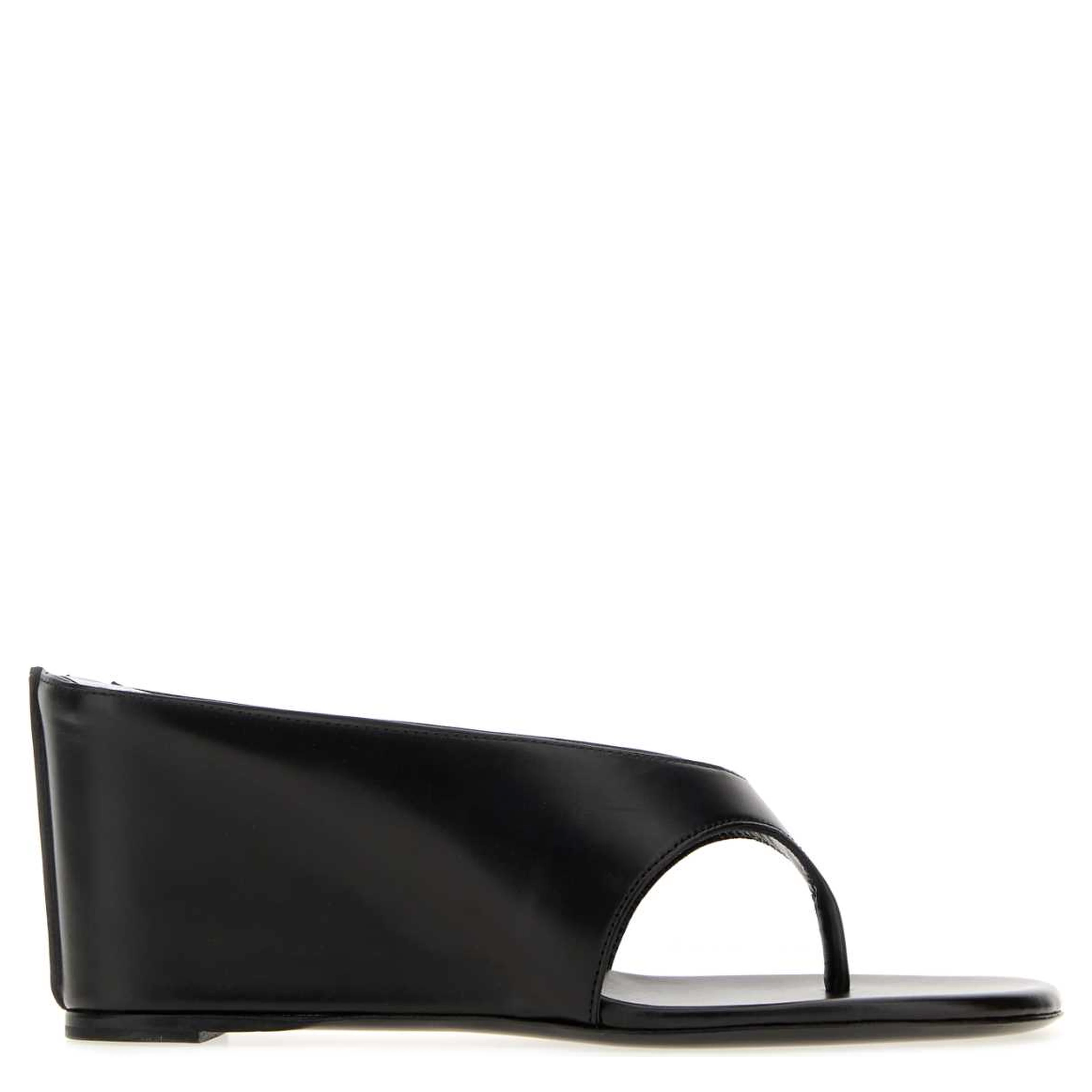 YAGA WEDGE SANDAL BLACK LEATHER