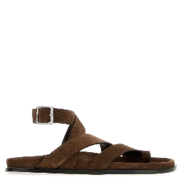 TIDE SUEDE BROWN LEATHER SANDALS