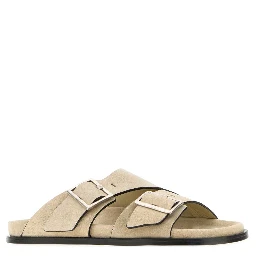 ALBA SUEDE BEIGE LEATHER SANDALS