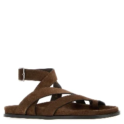 TIDE SUEDE BROWN LEATHER SANDALS