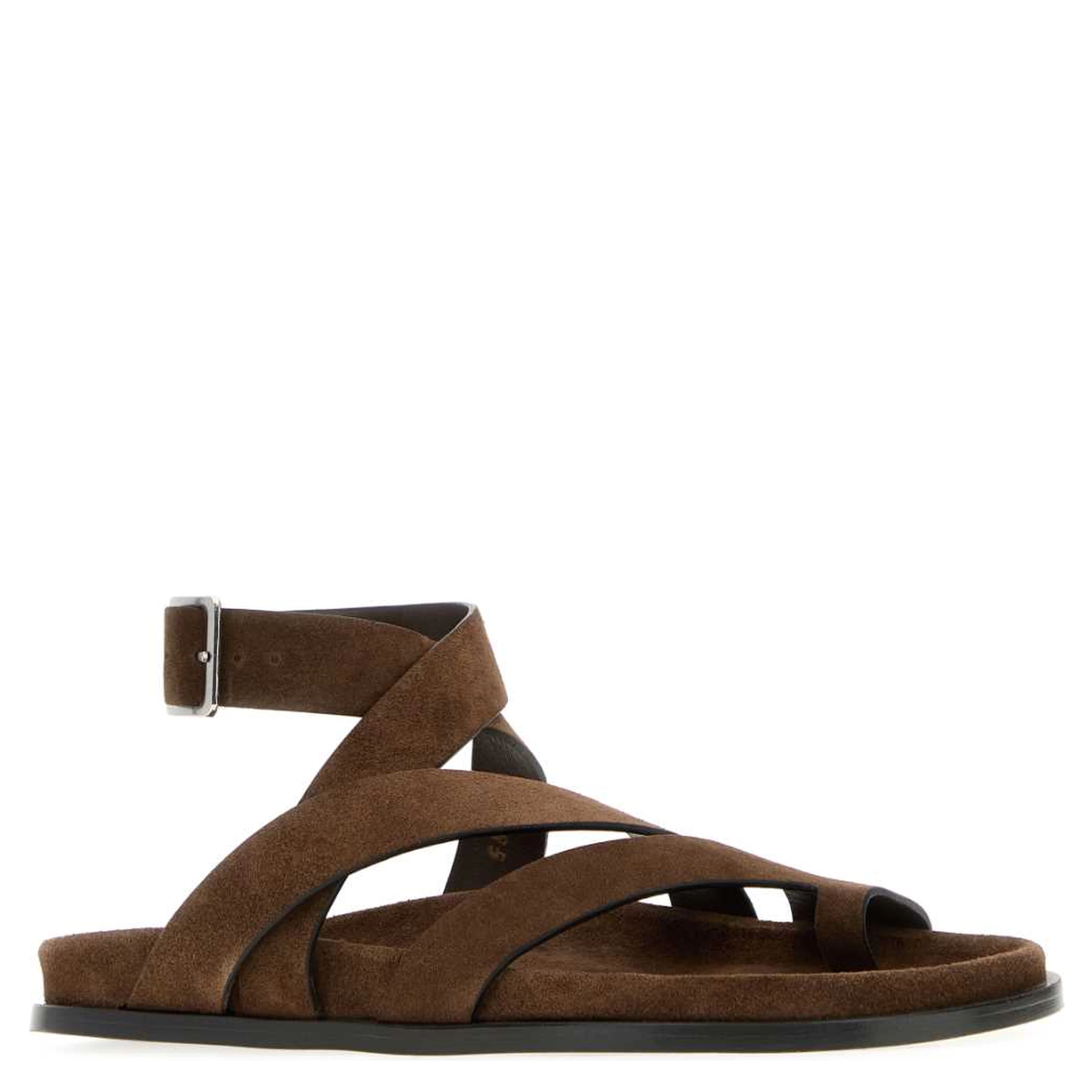 TIDE SUEDE BROWN LEATHER SANDALS
