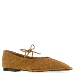 SWAY SUEDE TAN LEATHER BALLET FLATS