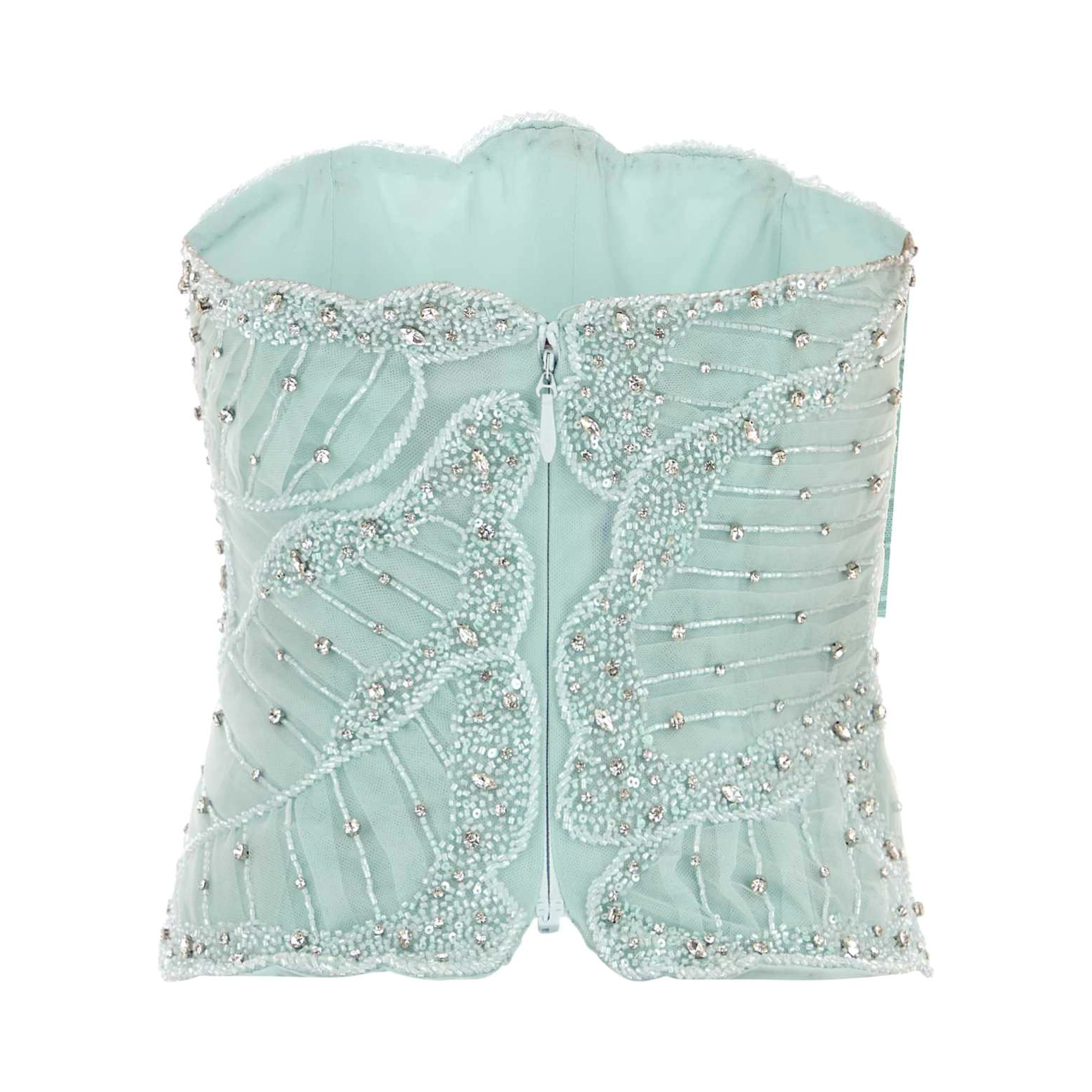 FIORI CRYSTAL SILKGEORGETTE PETALBUSTIER