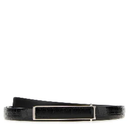 TUMBLED SOFT PRINTED CROC LEATHER INSERT BELT 15 M