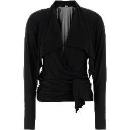 LS OPEN NECK DRAPED VISCOSE JERSEY TOP