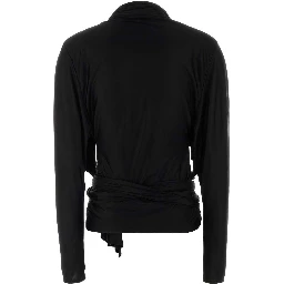 LS OPEN NECK DRAPED VISCOSE JERSEY TOP