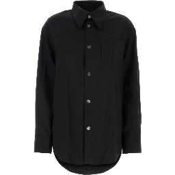 LONG SLEEVE WIDE SHIRT WITH SHARP COLLAR AND EMBOS