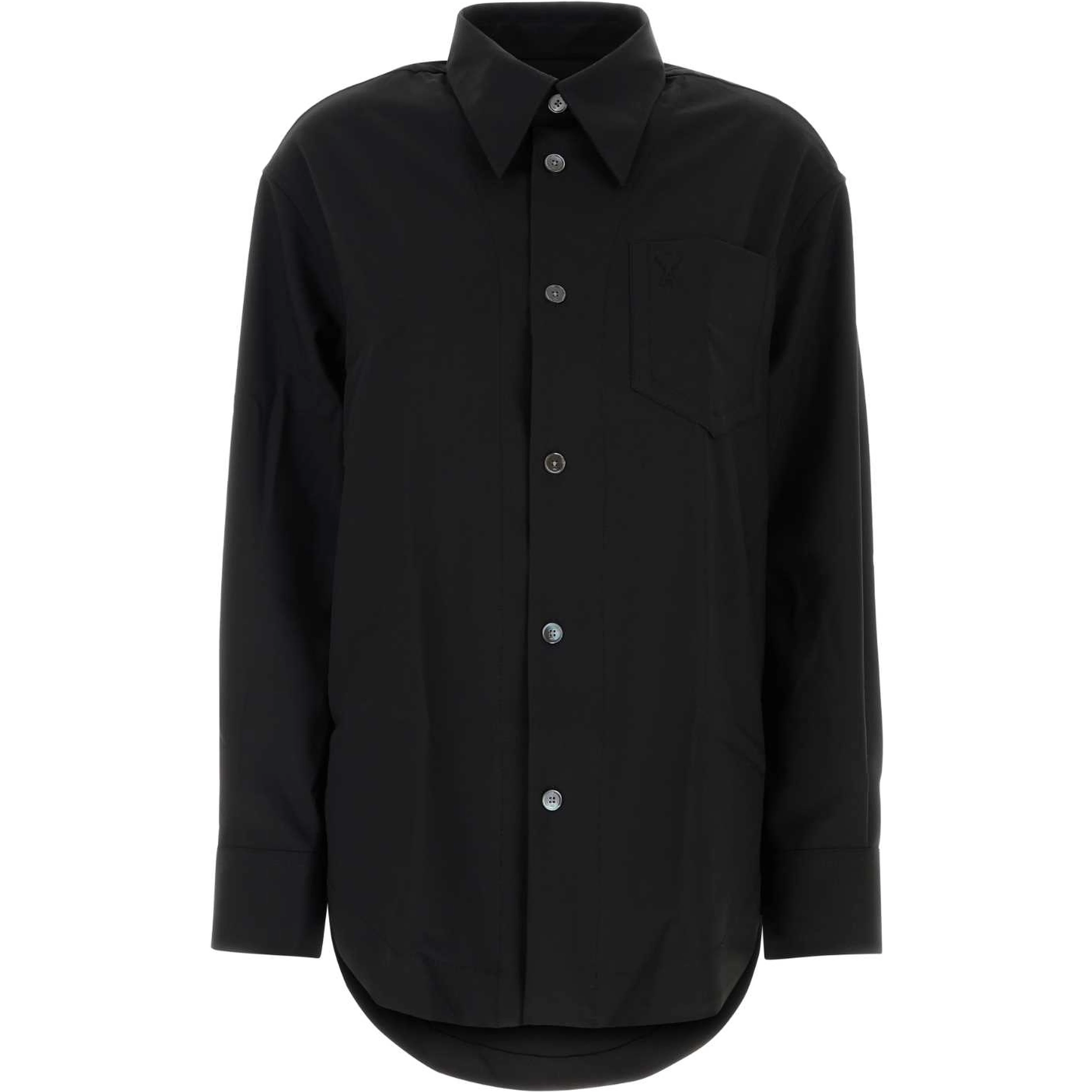 LONG SLEEVE WIDE SHIRT WITH SHARP COLLAR AND EMBOS