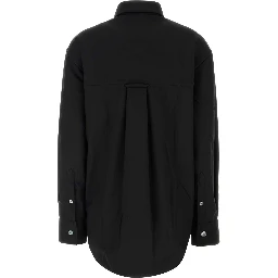 LONG SLEEVE WIDE SHIRT WITH SHARP COLLAR AND EMBOS