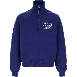 ZIPPEDSWEATSHIRTWITHEMBROIDERYTHANKYOUFORBEINGAFRI
