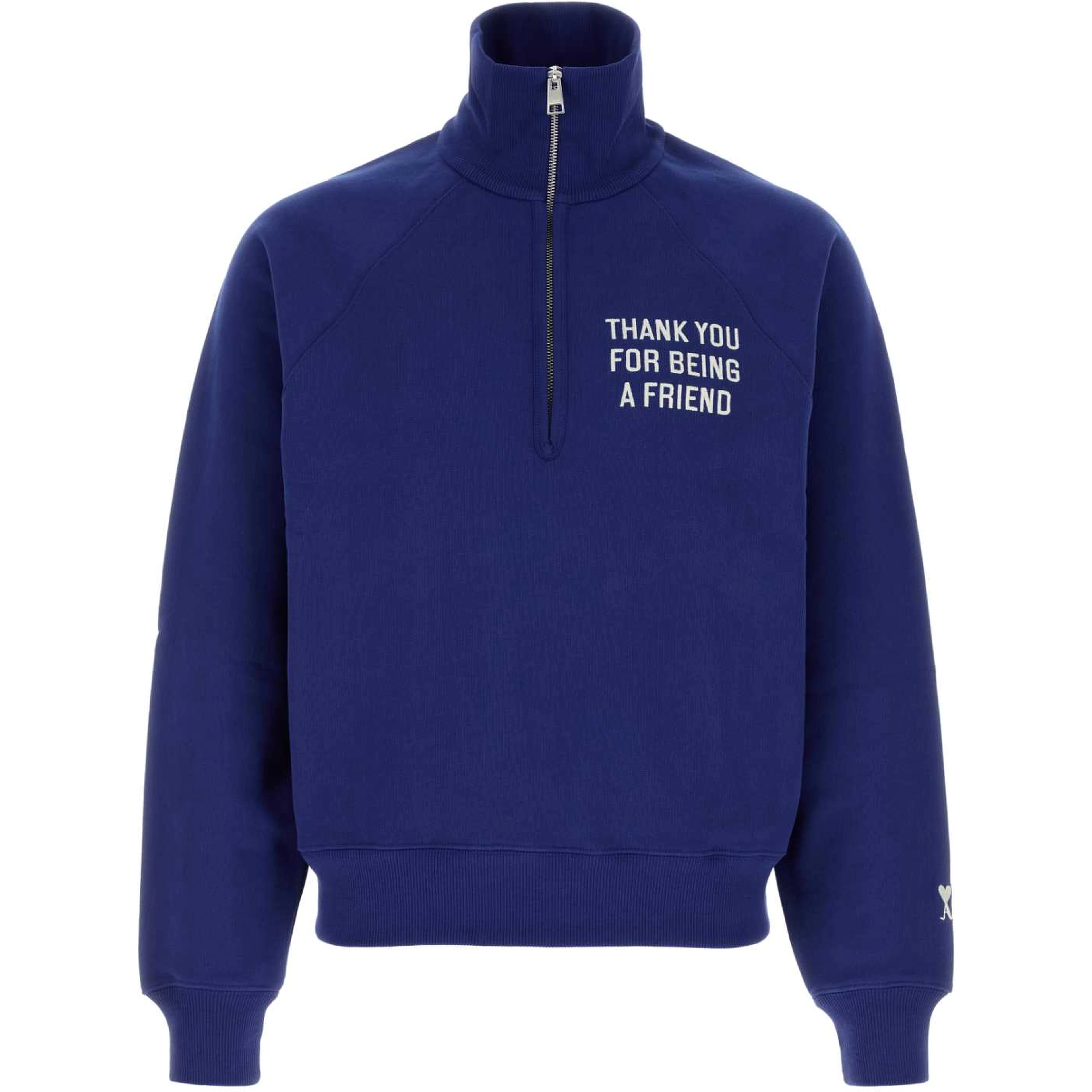 ZIPPEDSWEATSHIRTWITHEMBROIDERYTHANKYOUFORBEINGAFRI