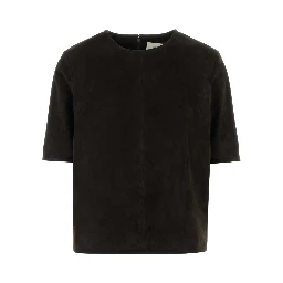 ZAIDA SUEDE BOXY T-SHIRT