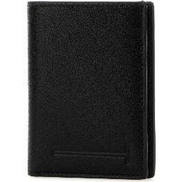 SUPPLE GRAIN LEATHER ELONGATED T LINE FOLDING CARD