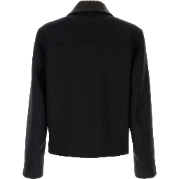 BLOUSON IN LANA COLLETTO IN PELLE ZIP
