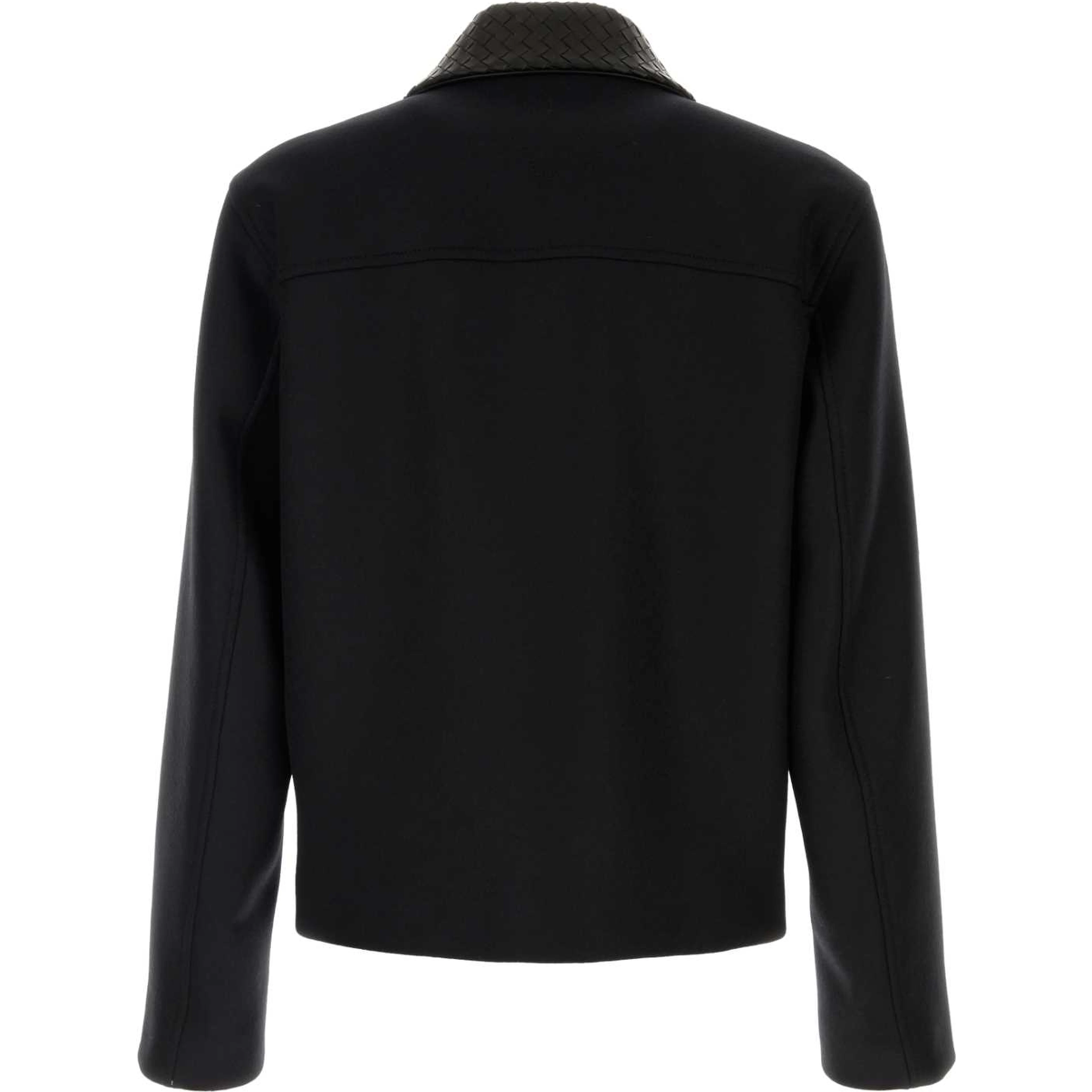 BLOUSON IN LANA COLLETTO IN PELLE ZIP